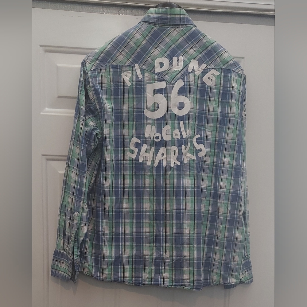 TRUE RELIGION JOEY "Pl. DUNE 56 No Cal" MEN'S PLAID COTTON  LS SHIRT SIZE L